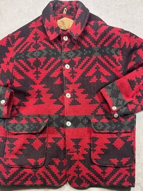 Vintage 80’s Woolrich Southwestern Aztec Wool Jacket Size XL USA